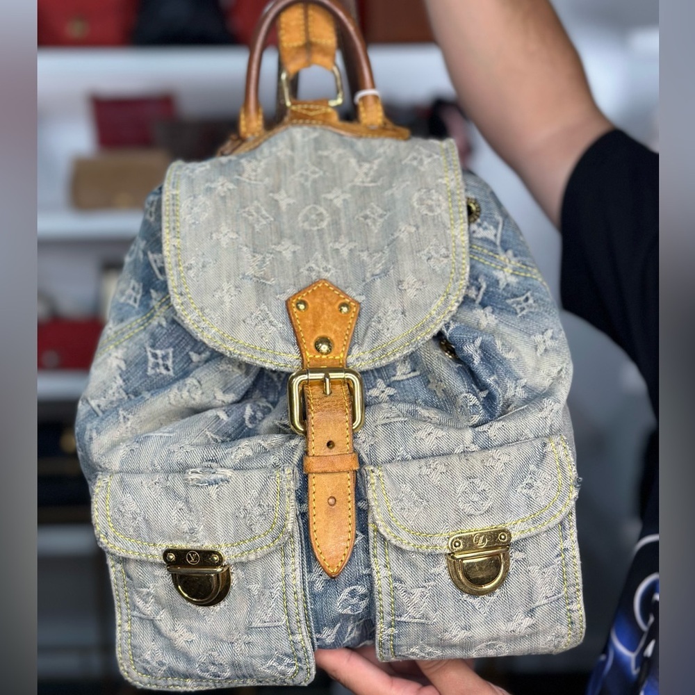 LV Denim Backpack wear throughout